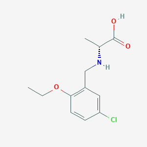 molecular formula C12H16ClNO3 B7546923 (2R)-2-[(5-chloro-2-ethoxyphenyl)methylamino]propanoic acid 