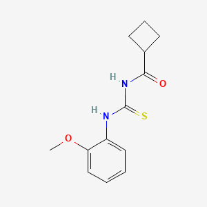 molecular formula C13H16N2O2S B7546928 N-[(2-methoxyphenyl)carbamothioyl]cyclobutanecarboxamide 