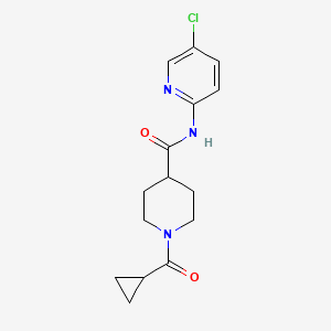 molecular formula C15H18ClN3O2 B7546937 N-(5-chloropyridin-2-yl)-1-(cyclopropanecarbonyl)piperidine-4-carboxamide 
