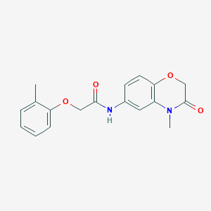 molecular formula C18H18N2O4 B7546944 N-(4-methyl-3-oxo-1,4-benzoxazin-6-yl)-2-(2-methylphenoxy)acetamide 