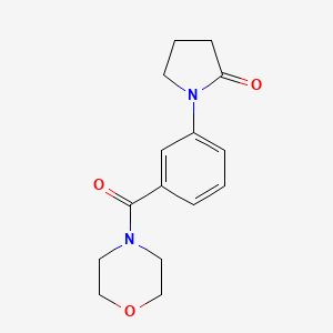 molecular formula C15H18N2O3 B7546972 1-[3-(Morpholine-4-carbonyl)-phenyl]-pyrrolidi n-2-one 