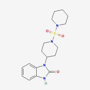 molecular formula C17H24N4O3S B7547034 3-(1-piperidin-1-ylsulfonylpiperidin-4-yl)-1H-benzimidazol-2-one 