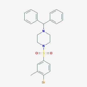 molecular formula C24H25BrN2O2S B7547036 1-Benzhydryl-4-(4-bromo-3-methylphenyl)sulfonylpiperazine 