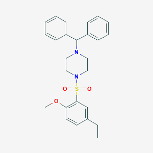 molecular formula C26H30N2O3S B7547048 1-Benzhydryl-4-(5-ethyl-2-methoxyphenyl)sulfonylpiperazine 