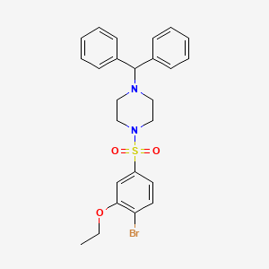 molecular formula C25H27BrN2O3S B7547053 1-Benzhydryl-4-(4-bromo-3-ethoxyphenyl)sulfonylpiperazine 