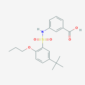 molecular formula C20H25NO5S B7547054 3-(5-Tert-butyl-2-propoxybenzenesulfonamido)benzoic acid 