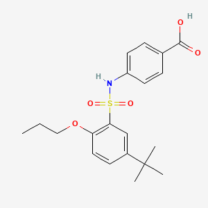 molecular formula C20H25NO5S B7547057 4-[(5-Tert-butyl-2-propoxyphenyl)sulfonylamino]benzoic acid 