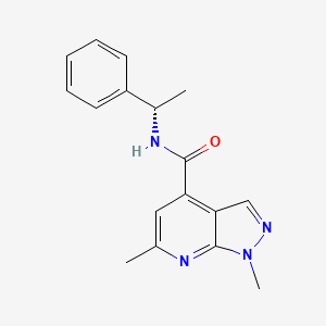 molecular formula C17H18N4O B7547065 1,6-dimethyl-N-[(1S)-1-phenylethyl]pyrazolo[3,4-b]pyridine-4-carboxamide 
