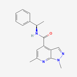 molecular formula C17H18N4O B7547074 1,6-dimethyl-N-[(1R)-1-phenylethyl]pyrazolo[3,4-b]pyridine-4-carboxamide 