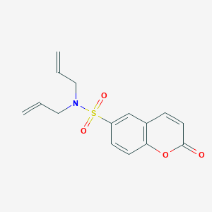molecular formula C15H15NO4S B7547086 2-oxo-N,N-bis(prop-2-enyl)chromene-6-sulfonamide 