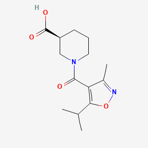 molecular formula C14H20N2O4 B7547147 (3S)-1-(3-methyl-5-propan-2-yl-1,2-oxazole-4-carbonyl)piperidine-3-carboxylic acid 