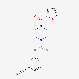 molecular formula C17H16N4O3 B7547166 N-(3-cyanophenyl)-4-(furan-2-carbonyl)piperazine-1-carboxamide 
