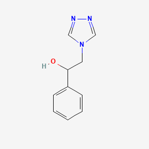 molecular formula C10H11N3O B7547185 Ethanedioic acid;1-phenyl-2-(1,2,4-triazol-4-yl)ethanol 