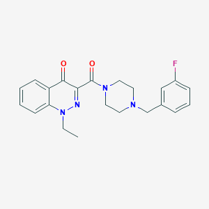 1-Ethyl-3-[4-[(3-fluorophenyl)methyl]piperazine-1-carbonyl]cinnolin-4-one