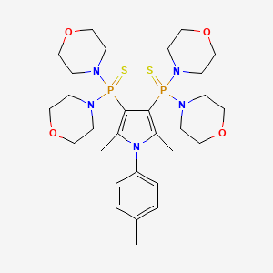 molecular formula C29H45N5O4P2S2 B7547218 [4-Dimorpholin-4-ylphosphinothioyl-2,5-dimethyl-1-(4-methylphenyl)pyrrol-3-yl]-dimorpholin-4-yl-sulfanylidene-lambda5-phosphane 