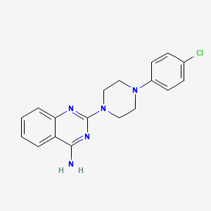 molecular formula C18H18ClN5 B7547271 2-[4-(4-Chlorophenyl)piperazin-1-yl]quinazolin-4-amine 