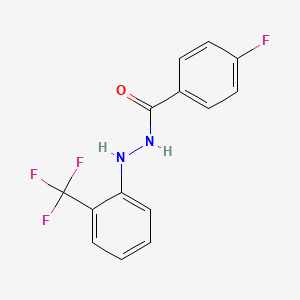molecular formula C14H10F4N2O B7547290 4-fluoro-N'-[2-(trifluoromethyl)phenyl]benzohydrazide 