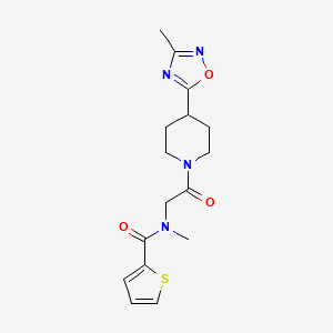 molecular formula C16H20N4O3S B7547299 N-methyl-N-[2-[4-(3-methyl-1,2,4-oxadiazol-5-yl)piperidin-1-yl]-2-oxoethyl]thiophene-2-carboxamide 