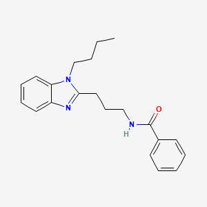 molecular formula C21H25N3O B7547317 N-[3-(1-butyl-1H-benzimidazol-2-yl)propyl]benzamide 