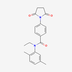 molecular formula C21H22N2O3 B7547324 N-(2,5-dimethylphenyl)-4-(2,5-dioxopyrrolidin-1-yl)-N-ethylbenzamide 