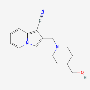 molecular formula C16H19N3O B7547326 2-[[4-(Hydroxymethyl)piperidin-1-yl]methyl]indolizine-1-carbonitrile 