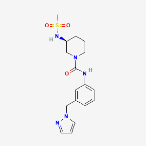 molecular formula C17H23N5O3S B7547372 (3S)-3-(methanesulfonamido)-N-[3-(pyrazol-1-ylmethyl)phenyl]piperidine-1-carboxamide 