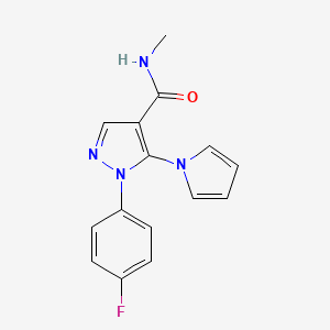 molecular formula C15H13FN4O B7547410 1-(4-fluorophenyl)-N-methyl-5-pyrrol-1-ylpyrazole-4-carboxamide 