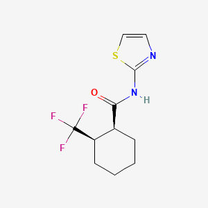 molecular formula C11H13F3N2OS B7547416 (1S,2R)-N-(1,3-thiazol-2-yl)-2-(trifluoromethyl)cyclohexane-1-carboxamide 