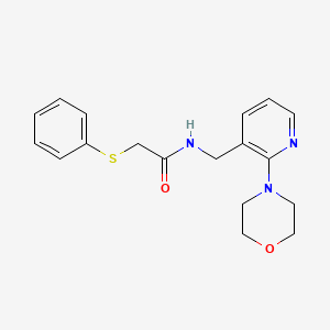 molecular formula C18H21N3O2S B7547441 N-[(2-morpholin-4-ylpyridin-3-yl)methyl]-2-phenylsulfanylacetamide 