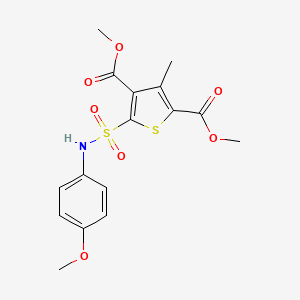 molecular formula C16H17NO7S2 B7547459 Dimethyl 5-[(4-methoxyphenyl)sulfamoyl]-3-methylthiophene-2,4-dicarboxylate 