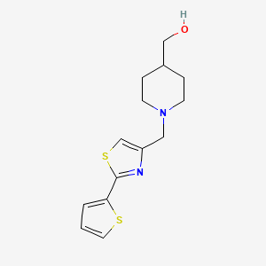 molecular formula C14H18N2OS2 B7547482 [1-[(2-Thiophen-2-yl-1,3-thiazol-4-yl)methyl]piperidin-4-yl]methanol 