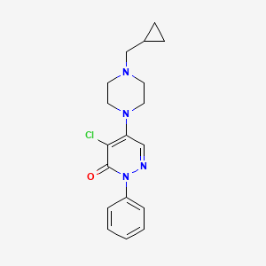 molecular formula C18H21ClN4O B7547510 4-Chloro-5-[4-(cyclopropylmethyl)piperazin-1-yl]-2-phenylpyridazin-3-one 