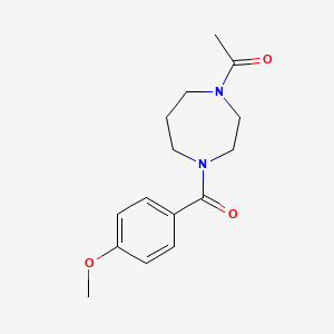 molecular formula C15H20N2O3 B7547540 1-[4-(4-Methoxybenzoyl)-1,4-diazepan-1-yl]ethanone 