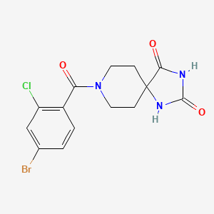 molecular formula C14H13BrClN3O3 B7547562 8-(4-Bromo-2-chlorobenzoyl)-1,3,8-triazaspiro[4.5]decane-2,4-dione 