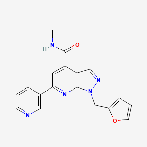 molecular formula C18H15N5O2 B7547573 1-(furan-2-ylmethyl)-N-methyl-6-pyridin-3-ylpyrazolo[3,4-b]pyridine-4-carboxamide 