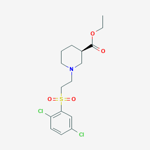 molecular formula C16H21Cl2NO4S B7547579 ethyl (3R)-1-[2-(2,5-dichlorophenyl)sulfonylethyl]piperidine-3-carboxylate 