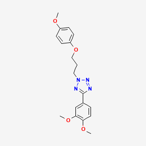 molecular formula C19H22N4O4 B7547584 5-(3,4-Dimethoxyphenyl)-2-[3-(4-methoxyphenoxy)propyl]tetrazole 