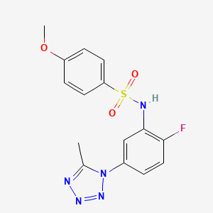 molecular formula C15H14FN5O3S B7547590 N-[2-fluoro-5-(5-methyltetrazol-1-yl)phenyl]-4-methoxybenzenesulfonamide 