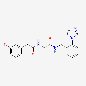 molecular formula C20H19FN4O2 B7547604 2-(3-fluorophenyl)-N-[2-[(2-imidazol-1-ylphenyl)methylamino]-2-oxoethyl]acetamide 