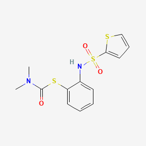 molecular formula C13H14N2O3S3 B7547617 S-[2-(thiophen-2-ylsulfonylamino)phenyl] N,N-dimethylcarbamothioate 