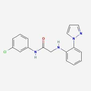molecular formula C17H15ClN4O B7547632 N-(3-chlorophenyl)-2-(2-pyrazol-1-ylanilino)acetamide 