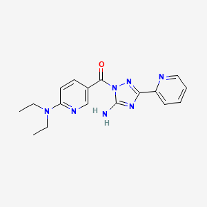 molecular formula C17H19N7O B7547640 (5-Amino-3-pyridin-2-yl-1,2,4-triazol-1-yl)-[6-(diethylamino)pyridin-3-yl]methanone 