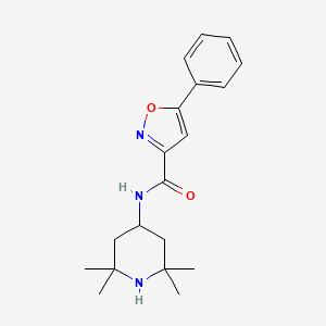 molecular formula C19H25N3O2 B7547652 5-phenyl-N-(2,2,6,6-tetramethylpiperidin-4-yl)-1,2-oxazole-3-carboxamide 