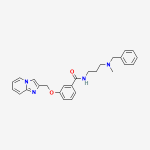 molecular formula C26H28N4O2 B7547671 N-[3-[benzyl(methyl)amino]propyl]-3-(imidazo[1,2-a]pyridin-2-ylmethoxy)benzamide 