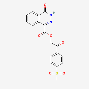 molecular formula C18H14N2O6S B7547676 [2-(4-methylsulfonylphenyl)-2-oxoethyl] 4-oxo-3H-phthalazine-1-carboxylate 