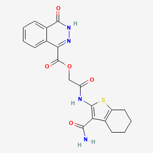 [2-[(3-carbamoyl-4,5,6,7-tetrahydro-1-benzothiophen-2-yl)amino]-2-oxoethyl] 4-oxo-3H-phthalazine-1-carboxylate