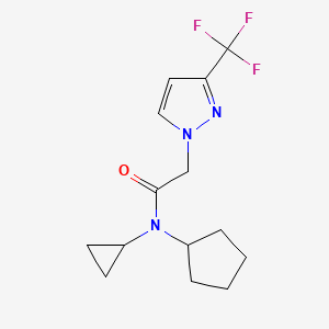 molecular formula C14H18F3N3O B7547699 N-cyclopentyl-N-cyclopropyl-2-[3-(trifluoromethyl)pyrazol-1-yl]acetamide 