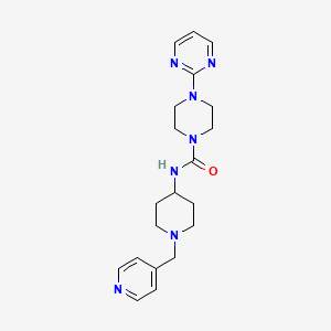 molecular formula C20H27N7O B7547721 N-[1-(pyridin-4-ylmethyl)piperidin-4-yl]-4-pyrimidin-2-ylpiperazine-1-carboxamide 