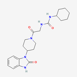 molecular formula C21H29N5O3 B7547727 1-cyclohexyl-3-[2-oxo-2-[4-(2-oxo-3H-benzimidazol-1-yl)piperidin-1-yl]ethyl]urea 