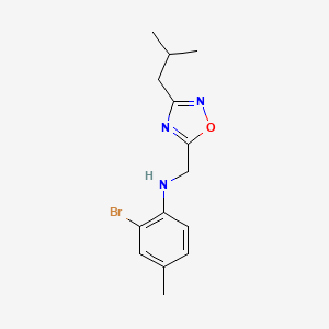 molecular formula C14H18BrN3O B7547737 2-bromo-4-methyl-N-[[3-(2-methylpropyl)-1,2,4-oxadiazol-5-yl]methyl]aniline 